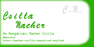 csilla macher business card